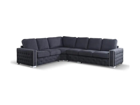 Olivia Luxury Large Sofa 6 Seater Universal Corner Black 