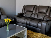 Orlando 2 Seater Electric Recliner Sofa Grey Aire Leather