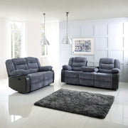 Roma Jumbo Cord with Leather Sofa 3+2 Seater Fabric Recliner