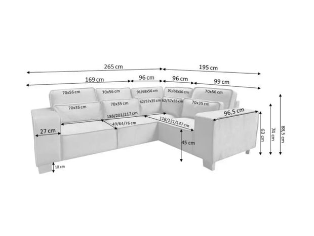 Sloane Luxury Sofa 4 Seater Right Hand Corner 