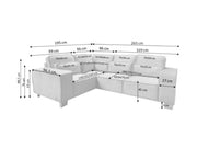 Sloane Luxury Sofa 4 Seater Left Hand Corner Silver 