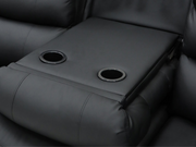 Sorrento 3+2 Seater Recliner Sofa Set Black Classic Faux Leather