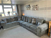 7 Seater Verona Scatter Back Corner Sofa Grey, Black, Mink 