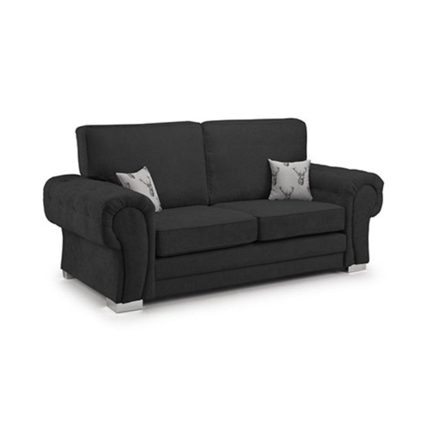 Verona Full Back 3+2 Seater Sofa Set Black 