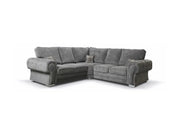 Verona 5 Seater Corner Sofa – Full Back Cushions, Soft Fabric, Chrome Feet - Oak Sofa Land