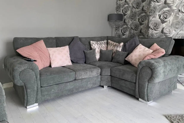 Verona Corner Sofa 4 Seater Full Back Cushions - Oak Sofa Land