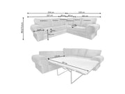 Verona Corner Sofa Bed – 5 Seater Scatter Back Sleeper in Grey - Oak Sofa Land