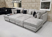 Belgravia Cinema Style Sofa - Steel Boucle Fabric 