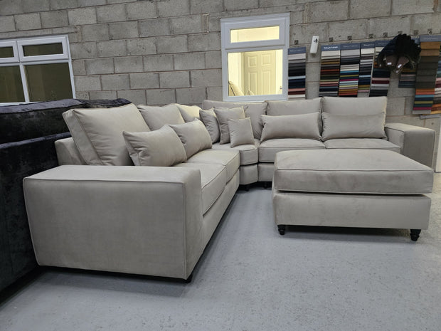 Soho Corner Sofa - New Coffee Plush Fabric 