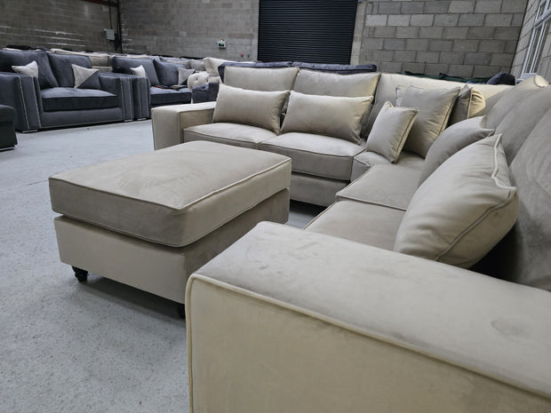 Soho Corner Sofa - New Coffee Plush Fabric 