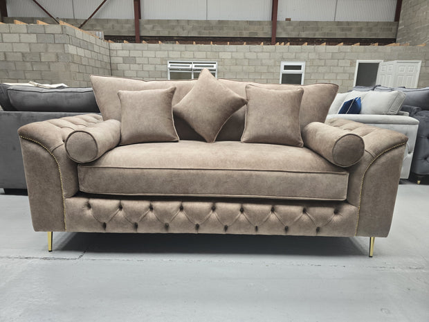 Malibu 3+2 Seater Sofa Set – Plush Mink Fabric | Handmade in the UK | Oak Sofa Land 