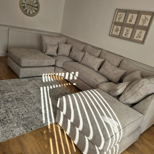 Belgravia U-Shape Sofa – Truffle Alaska Fabric 