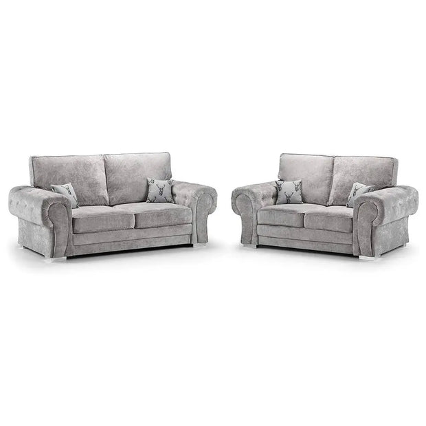 3+2 Verona Sofa Set – Grey Kensington Fabric | Oak Sofa Land 