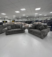 3+2 Vegas Sofa Set - Grey Kensington Fabric 