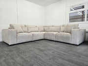 Cube Modular Corner Sofa - Cream Dapple Fabric 