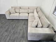 Cube Modular Corner Sofa - Cream Dapple Fabric 