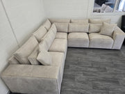 Cube Modular Corner Sofa - Cream Dapple Fabric 
