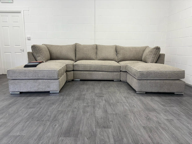 Teddy U-Shape Sofa – Mink Teddy Fabric 
