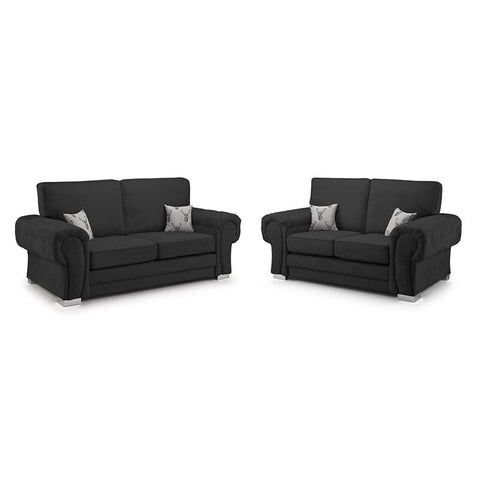 Verona 3+2 Sofa Set – Grey Fabric Fullback or Scatterback | 