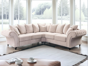 Windsor Large Cream Corner Sofa – L-Shaped Tufted Sofa