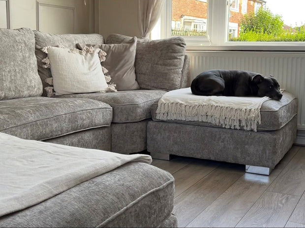Bishop U Shape Sofa Silver