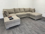 U shape sofa in teddy fabric [ mink ] 