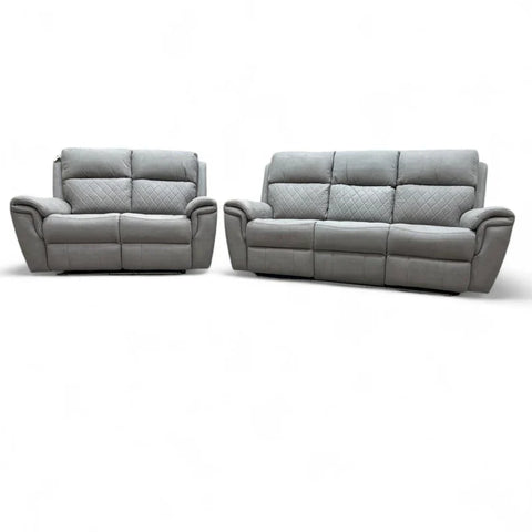 Florence Fabric Electric Recliner Sofa 3+2 Seater - oak sofa land 