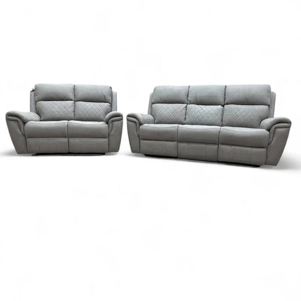 Florence Fabric Electric Recliner Sofa 3+2 Seater - oak sofa land 