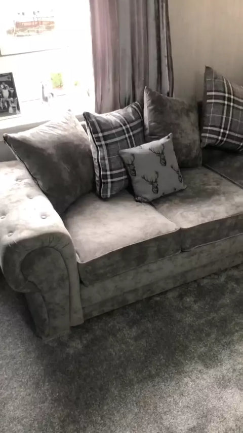 Verona 5 Seater Sofa 2C2 in Grey | Scatter Back Cushions | All Covers Washable|145687027326