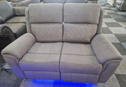 Florence Fabric Electric Recliner Sofa 3+2 Seater Light Grey With Led Lights 
