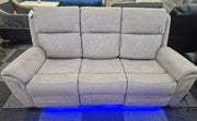 Florence Fabric Electric Recliner Sofa 3+2 Seater Light Grey With Led Lights 