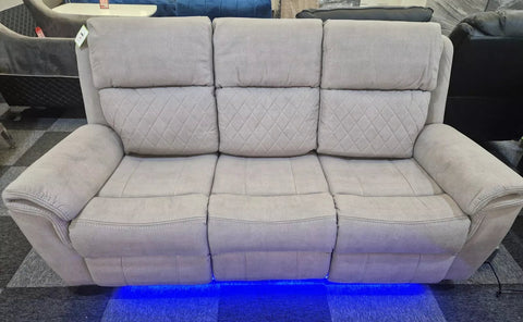 Florence Fabric Electric Recliner Sofa 3+2 Seater Light Grey With Led Lights 