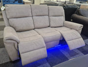 Florence Fabric Electric Recliner Sofa 3+2 Seater - oak sofa land 