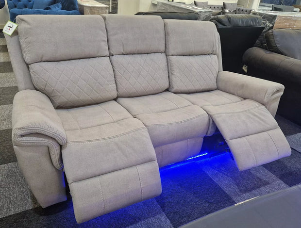 Florence Fabric Electric Recliner Sofa 3+2 Seater - oak sofa land 
