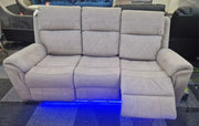 Florence Fabric Electric Recliner Sofa 3+2 Seater - oak sofa land 