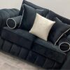 3+2 Set | Milano Full Back Sofas | Black Plush Velvet