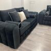 3+2 Set | Milano Full Back Sofas | Black Plush Velvet